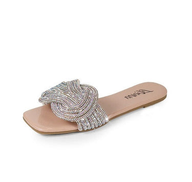 Rhinestone Flat Sandals Lisa-8 Liliana | Shoe Time