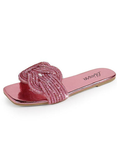 Rhinestone Flat Sandals Lisa-8 Liliana | Shoe Time