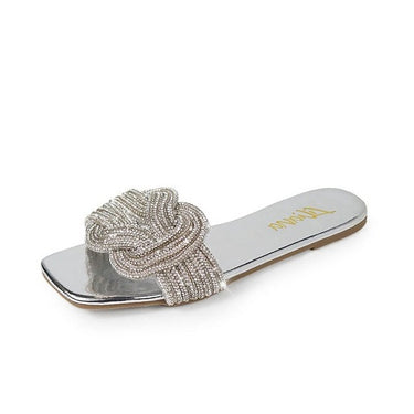 Rhinestone Flat Sandals Lisa-8 Liliana | Shoe Time