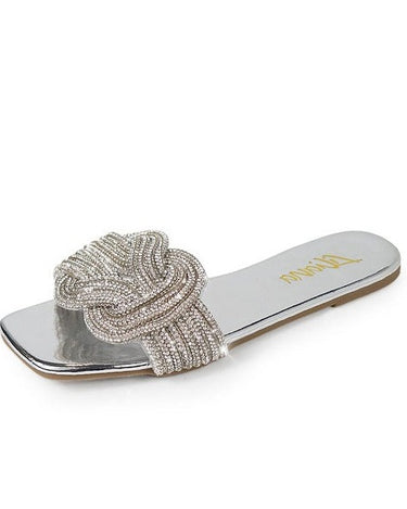 Rhinestone Flat Sandals Lisa-8 Liliana | Shoe Time