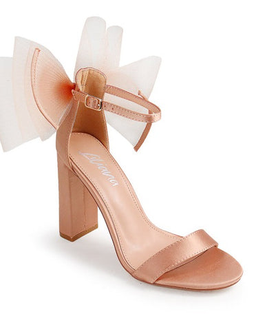 Ankle Strap Block High Heel Bow Sandals Luis-1 | Shoe Time