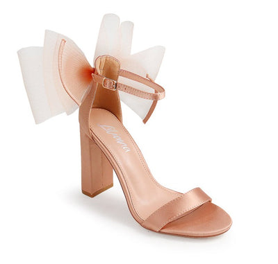 Ankle Strap Block High Heel Bow Sandals Luis-1 | Shoe Time