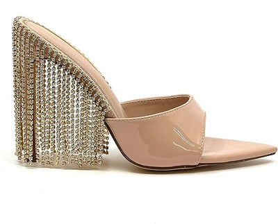 Women's Rhinestone Fringe Heels