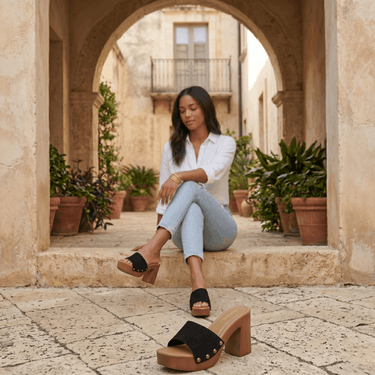 Soda Lemon Platform Block Heels for Women
