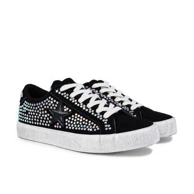 Women's Rhinestone Star Sneakers Comfort Sole