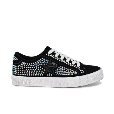 Women's Rhinestone Star Sneakers Comfort Sole