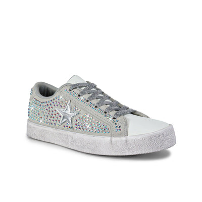 Women's Rhinestone Star Sneakers Comfort Sole