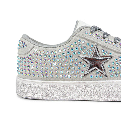 Women's Rhinestone Star Sneakers Comfort Sole