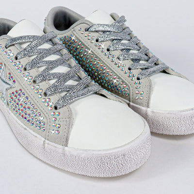 Women's Rhinestone Star Sneakers Comfort Sole