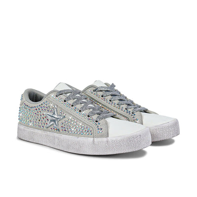 Women's Rhinestone Star Sneakers Comfort Sole