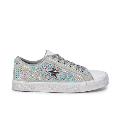 Women's Rhinestone Star Sneakers Comfort Sole