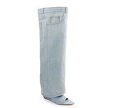 Denim Fold Over Jean Boots Mutto-13 | Shoe Time