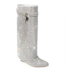 Rhinestone Shark Padlock Boots Mutto-1C | Shoe Time