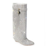 Rhinestone Shark Padlock Boots Mutto-1C | Shoe Time