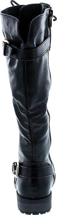 Womens Knee High Buckle Riding Boots Forever Link Mango 27