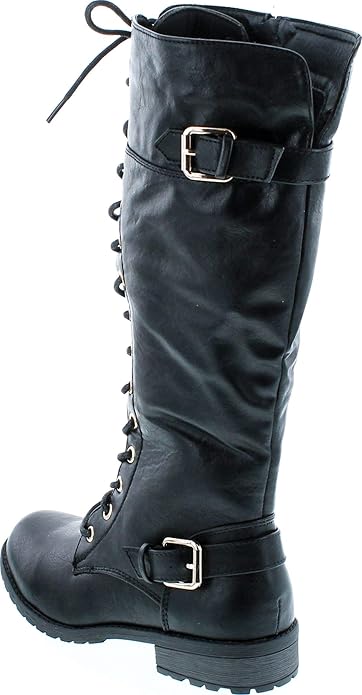 Womens Knee High Buckle Riding Boots Forever Link Mango 27