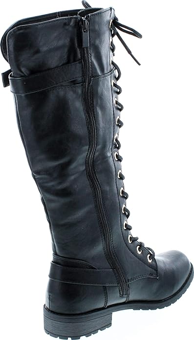 Womens Knee High Buckle Riding Boots Forever Link Mango 27