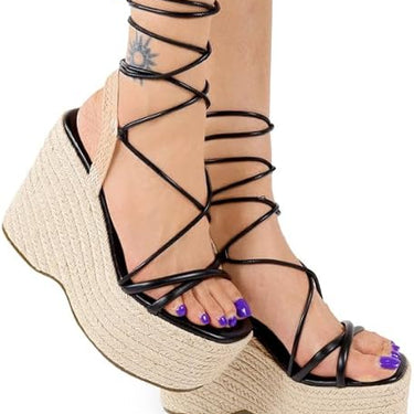 Women's Platform Lace Up Espadrilles Heels Wedge Sandals