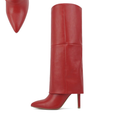 Women Fashion Sexy Fold Over Boot, Stiletto Heel Knee High Boots