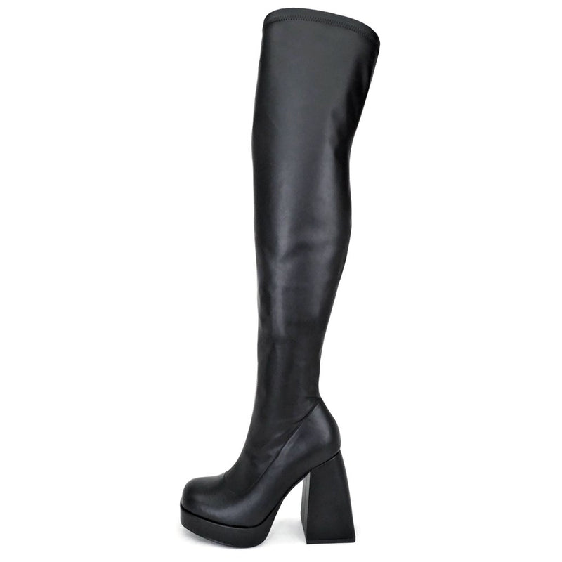 Soda Oncall Over The Knee High Chunky Platform Boots