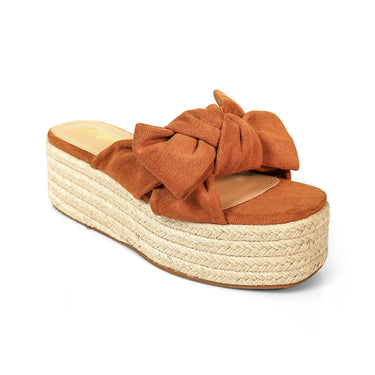 Women's Espadrille Slide Sandals with Bow Accent