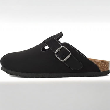 Women's Round Toe Slip-On Flatform Clog with Buckle Strap