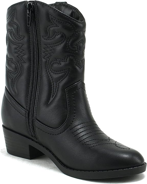 Soda RENO-2 Kids/Girls/Children Western Cowboy Pointed Toe Low Heel Ankle Boots
