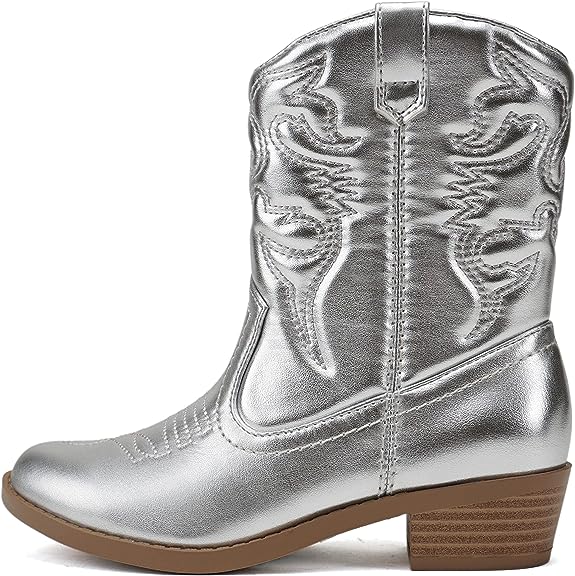 Soda RENO-2 Kids/Girls/Children Western Cowboy Pointed Toe Low Heel Ankle Boots