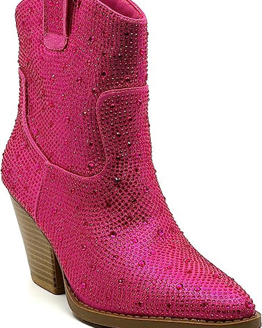 River-01 Rhinestone Cowboy Ankle Bootie | Shoe Time