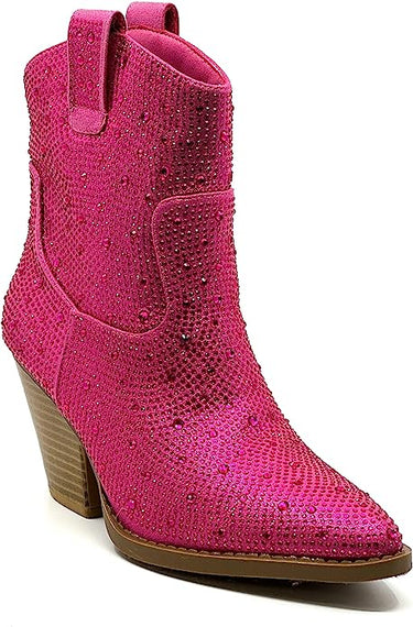 River-01 Rhinestone Cowboy Ankle Bootie | Shoe Time