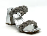 Braided Rhinestone Double Band Square Toe UFA-03 | Shoe Time