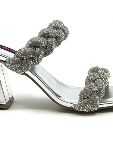 Braided Rhinestone Double Band Square Toe UFA-03 | Shoe Time