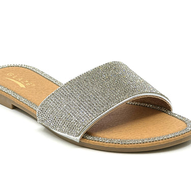 Allover Rhinestone Slide Sandals Honey-62 Glaze | Shoe Time