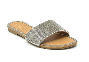 Allover Rhinestone Slide Sandals Honey-62 Glaze | Shoe Time