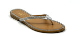 Thong Rhinestone Flat Sandals Honey-49 Wild Diva | Shoe Time