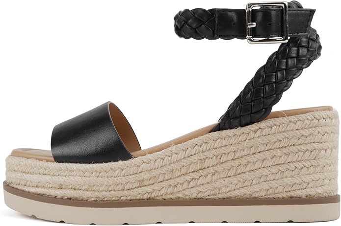 Espadrille Wedge Sandal with Braided Ankle Strap Emalin