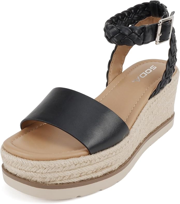 Espadrille Wedge Sandal with Braided Ankle Strap Emalin