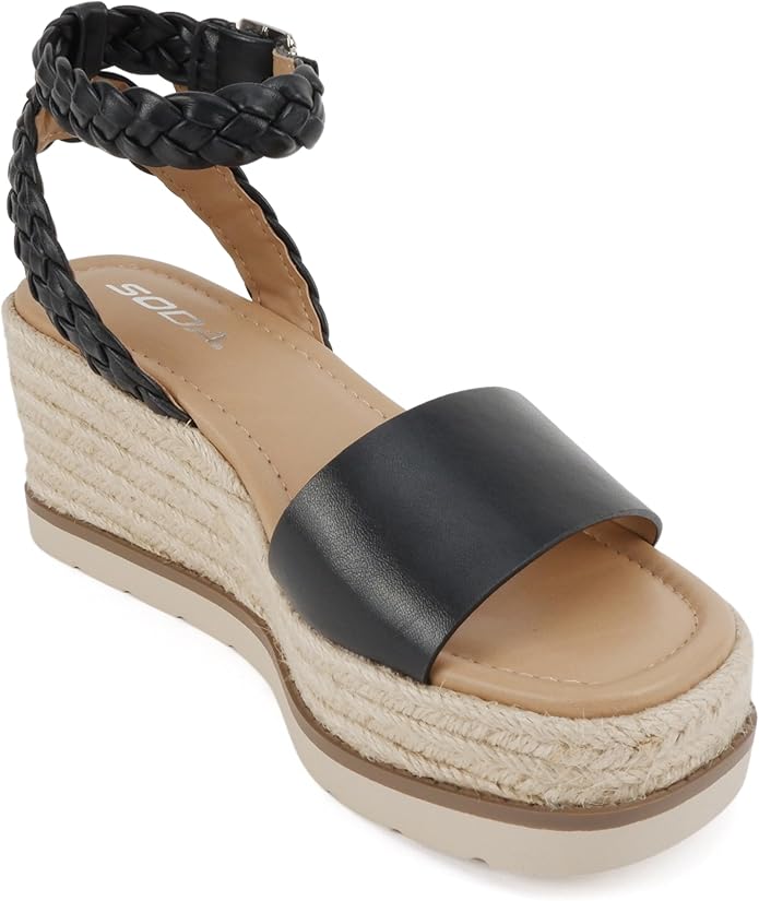 Espadrille Wedge Sandal with Braided Ankle Strap Emalin