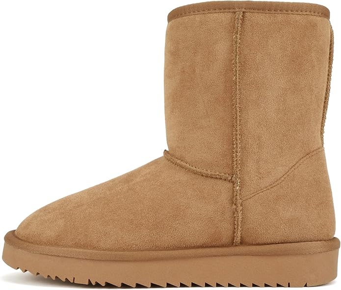 Women Round Toe Lug Sole Low Flatform Sherpa-lined Ankle Boot