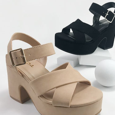 Soda Syren | Ankle Strap Chunky Heels | Shoe Time