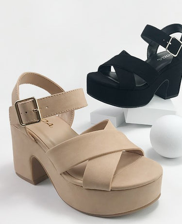 Soda Syren | Ankle Strap Chunky Heels | Shoe Time