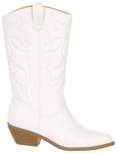 White Women's Rerun Cowboy Boots - Soda