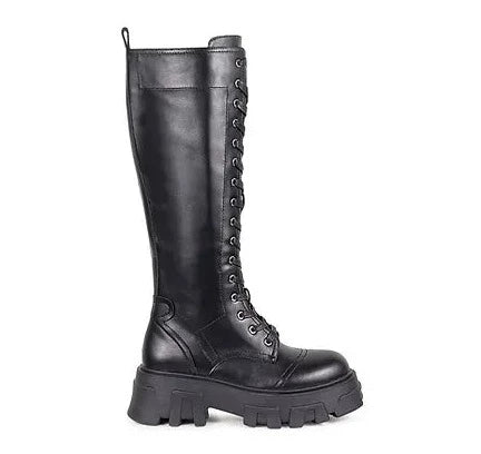 Thigh High Combat Boots Jaque-2 Liliana | Shoe Time