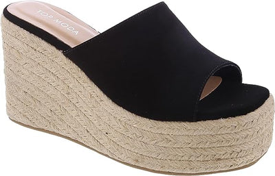 Top Moda Wedge Espadrille Slide Sandals Webster-20 | Shoe Time