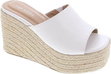 Top Moda Wedge Espadrille Slide Sandals Webster-20 | Shoe Time