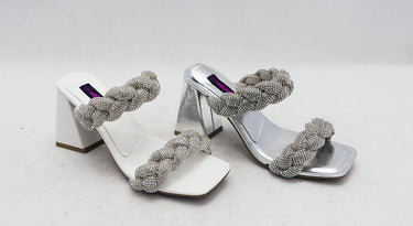 Braided Rhinestone Double Band Square Toe UFA-03 | Shoe Time