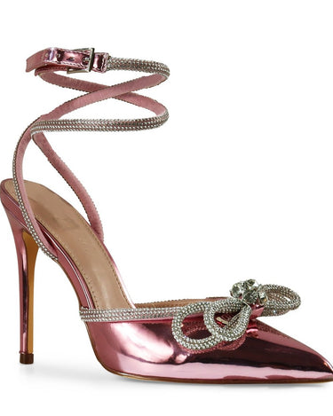 Metallic Rhinestone Bow Pump Heels Vitto-67A | Shoe Time