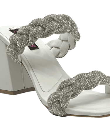 Braided Rhinestone Double Band Square Toe UFA-03 | Shoe Time