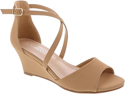Low Wedge Sandals With Ankle Strap Blossom-3 Top Moda | Shoe Time