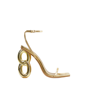 Chain Heel Ankle Strap Square Toe Farrah